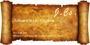 Johancsik Csaba névjegykártya